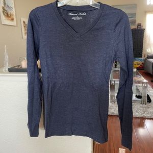 Long Sleeve V-Neck Blue Shirt